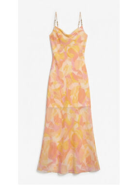 NWT Generation Love Marcella Abstract Maxi Dress Prism Yellow S